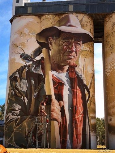 Smug – South Australia Silo Art Trail –Wirrabara were completed in 2018. Photo Credit Annette Green Silo Art, Outdoor Gallery, New York Graffiti, Sidewalk Chalk Art, Water Towers, Amazing Street Art, 3d Street Art, Street Gallery, Farm Art