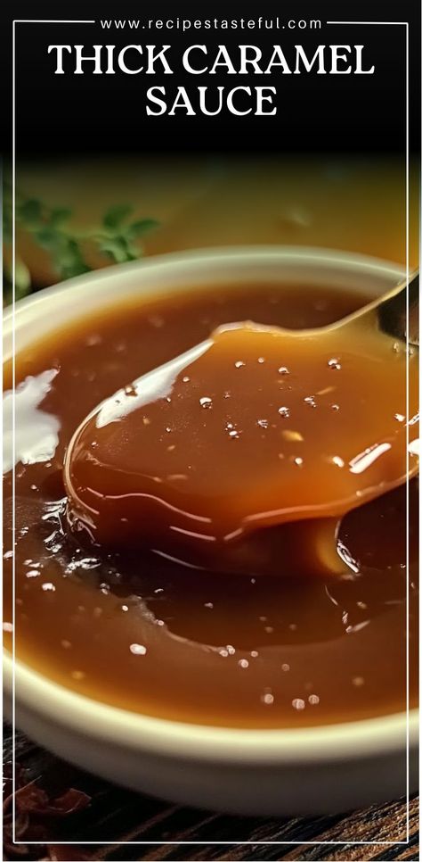 This homemade Thick Caramel Sauce is a rich and creamy treat that’s perfect for drizzling over desserts or enjoying on its own. Made with butter, brown sugar, Karo syrup, and sweetened condensed milk, this simple recipe yields a deliciously thick caramel that will elevate your favorite treats. #caramelsauce #homemadecaramel #desserttopping #caramellove #sweets #candy #richandcreamy #easyrecipe Thick Caramel Sauce Recipe, Milk Caramel Recipe, Thick Caramel Sauce, Caramel From Condensed Milk, Carmel Recipe, Karo Syrup, Sauces Recipes, Caramel Recipes Sauce, Homemade Caramel Sauce