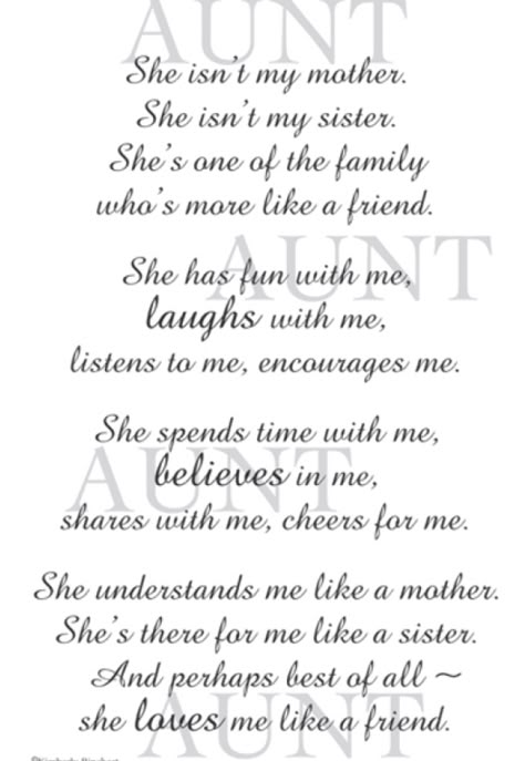 Sayings For Aunts, Letters To Write To Your Aunt, Letter For Aunt From Niece, Poems For Aunts From Niece, Aunts Birthday Quotes, Letter To Aunt From Niece, Cards For Aunts Birthday, Love My Aunt, Niece Quotes From Aunt Funny Hilarious