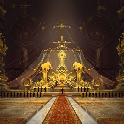 ArtStation - Throne of ZILLIONAIRE. , Amol Hirawadekar Gold Throne Room Fantasy Art, Golden Throne Room Fantasy Art, Fantasy Throne Chair, Throne Background, Fantasy Throne Room, Throne Concept Art, Castle Throne Room, Fantasy Vault, Fantasy Throne