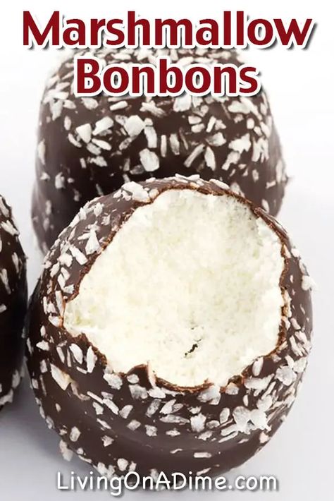 Marshmallow Bonbons, Chocolatier Recipes, Bonbons Recipe, Bon Bons Recipe, Easy Christmas Candy, Christmas Candy Easy, Easy Christmas Candy Recipes, Gluten Free Candy, Candy Truffles