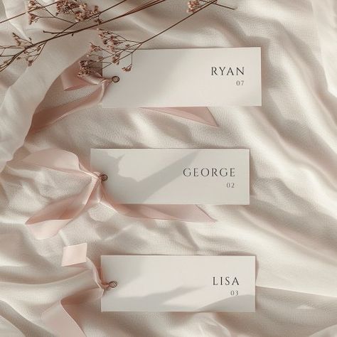 $1.63 | Minimalist Wedding Name Tag Table Place Cards | Wedding Decors | escort cards, neutral, elegant, simple, name tags, plain, custom, personalized, ribbon, wedding decor Name Tag Table, Wedding Name Tags, Table Place Cards, Wedding Name, Minimalist Wedding, Table Numbers, Name Tag, Name Tags, Place Cards