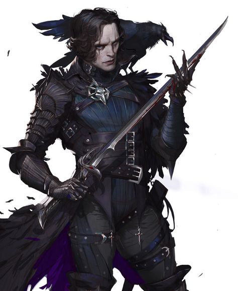 song jie Shadar Kai, Eric Draven, 다크 판타지, Dungeons And Dragons Characters, Dnd Art, High Fantasy, Fantasy Warrior, Fantasy Rpg, Fantasy Inspiration