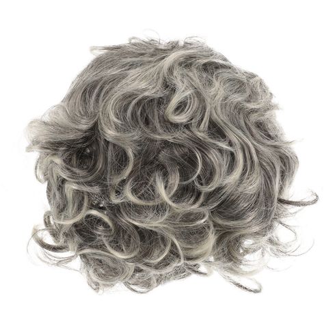 Bald Old Man Wig Sliver Short Curly Wigs Accessory Straight Granny Wig, Granny Costume, Long Bob Wig, Beard Party, White Wigs, Wig Inspiration, Funny Accessories, Color Tips, Grey Wig