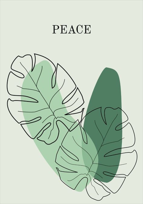 Leaves Poster, Green Leaf Art, Plants Poster, Plant Aesthetic Poster, Plant Picture Wall Decor, Plants Poster Aesthetic, Green Plants Aesthetic Drawing, Green Plant Painting Easy, Plant Graphic Design Poster