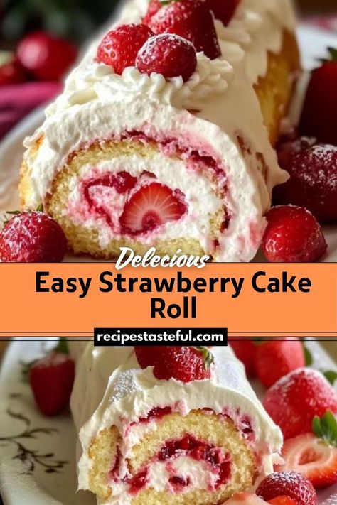 A soft and fluffy dessert filled with a sweet and tangy strawberry filling, perfect for any occasion. Strawberry Cake Filling Recipes Easy, Strawberry Cake Roll, Easy Strawberry Cake, Strawberry Roll, Jelly Roll Cake, Strawberry Roll Cake, Strawberry Cake Filling, Strawberry Cake Easy, Fresh Fruit Cake