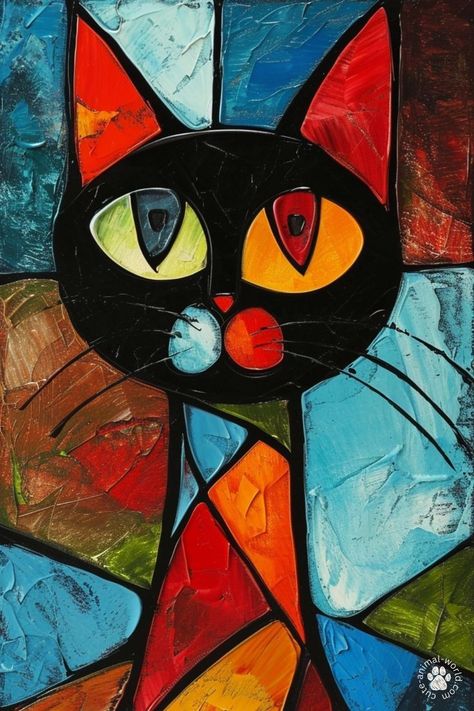 Picasso Pictures, Picasso Cubism, Famous Art Pieces, Cubist Paintings, Art Picasso, Cat Paintings, Cubist Art, 6th Grade Art, Cubism Art