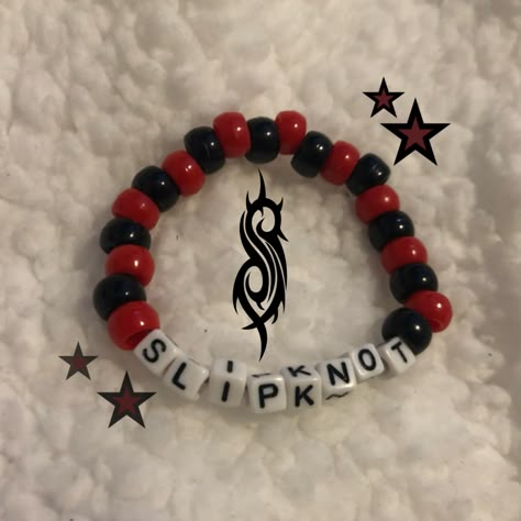 Slipknot Bracelet, Pulseras Kandi, Music Bracelet, Diy Kandi Bracelets, Pony Bead Bracelets, Kandi Inspo, Diy Kandi, Kandi Kid, Kandi Ideas