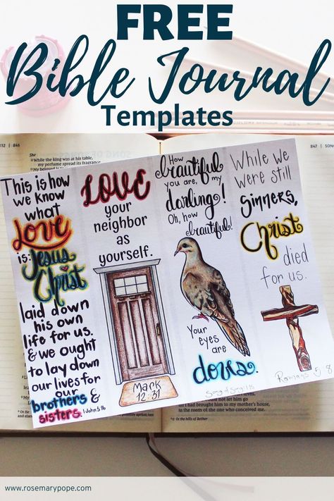 FREE Bible Journal Templates designed for beginners. Perfect for a mini scripture study. You can use them with your supplies and trace them in your Bible or notebooks. Get creative and use fancy lettering to make it your own. Click the link to get your printables! #newtestament #oldtestament #biblestudy #soulcare #printables #freebies Bible Journaling Templates, Bible Journal Template, Free Bible Journaling Printables, Journaling Templates, Fancy Lettering, Bible Study Template, Bible Journal Notebooks, Bible Journaling Printables, Bible Journaling For Beginners