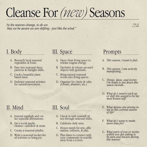 Sophia x Amato on Instagram: “Cleanse for (NEW) Seasons Every day we are constantly changing. We are learning more about ourselves, what we want, and who we want to be…” In My Feelings, Positive Self Affirmations, Self Care Activities, Some Words, Self Improvement Tips, Emotional Health, Note To Self, Journal Prompts, Best Self