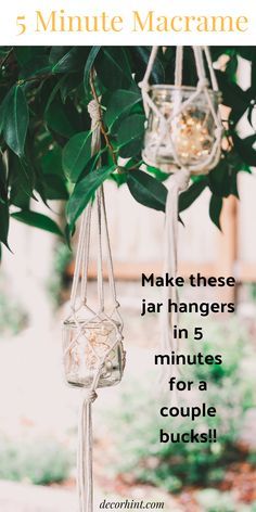 Oui Jar Plant Hangers, Macrame Jar Hanger, Oui Jars, Diy Hanger, Hanging Jars, Macrame Plant Hanger Tutorial, Makramee Diy, Hanger Diy, Diy Macrame Plant Hanger