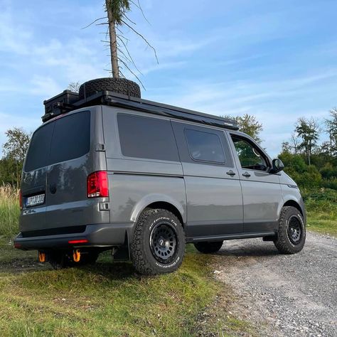 Lifted VW Transporter T6 Off Road Overland Van from Germany Bike Storage In Van, Overland Van, Vw Transporter Campervan, Vw T5 Campervan, Vw Transporter Camper, Vw T5 Camper, Vw Camper Conversions, Vw Wagon, Volkswagen T5