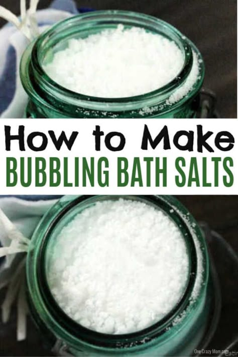 Homemade Bath Salts Recipe, Bath Salts Diy Recipes, Bath Salt Recipe, Bubbling Bath Salts, Spa Sleepover, Homemade Bath Salts, Diy Bath Salts, Bath Soak Recipe, Shower Melts