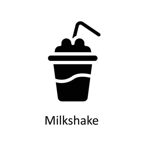 Milkshake Vector Solid Icons. Simple stock illustration stock