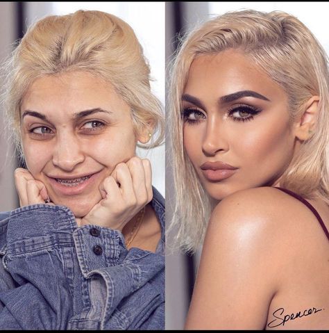 Amazing Makeup Transformation, Huda Beauty Rose Gold Palette, Huda Beauty Lashes, Celebs Without Makeup, Glam Bride, Makeup Before And After, Makeup Secret, Power Of Makeup, Makeup Transformation