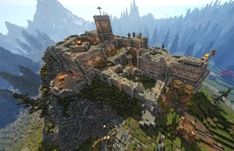 Fort Sungard (Skyrim TES) Minecraft Map Minecraft Skyrim, Minecraft Fort, Skyrim Map, Fire House, Mc Builds, Minecraft Map, The Crossroads, House Fire, Minecraft Stuff