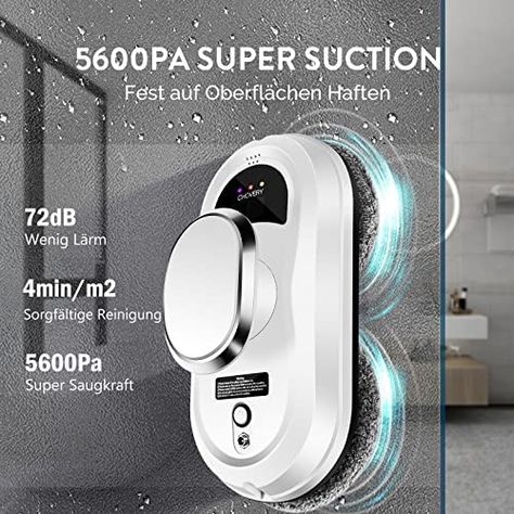 CHOVERY CL.1 Robot Glass Cleaner, Remote Control, Deep Cleaning, Intelligent Edge Detection System, Suitable for Windows, Tiles, Bathrooms (White)… : Amazon.co.uk: DIY & Tools Clean Rings, Remote Control Robot, Smart Glass, Glass Cleaning, Cleaning Robot, Emergency Power, Window Cleaning, Safety Devices, Cleaning Appliances