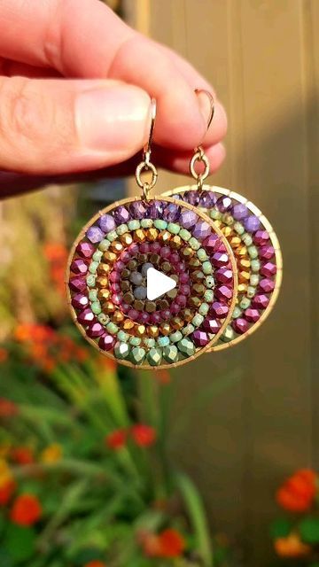 GypsyLamb on Instagram: "What's better than 1 beaded mandala? Two! ✌️ That make earrings 😍  This one-of-a-kind set is *new* in the gemstone earrings collection~ gypsylamb.c o m ~   #beadedearrings #handmadeearrings #mandalamonday #mandalaart #beadweaving" Beaded Mandala, Make Earrings, Earrings Collection, How To Make Earrings, Bead Weaving, Mandala Art, Handmade Earrings, Gemstone Earrings, Beaded Earrings