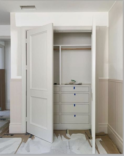 Katie Leclercq, Tub Design, Bookshelf Ideas, Dresser In Closet, Built In Dresser, Closet Built Ins, Closet Renovation, Closet Remodel, Build A Closet