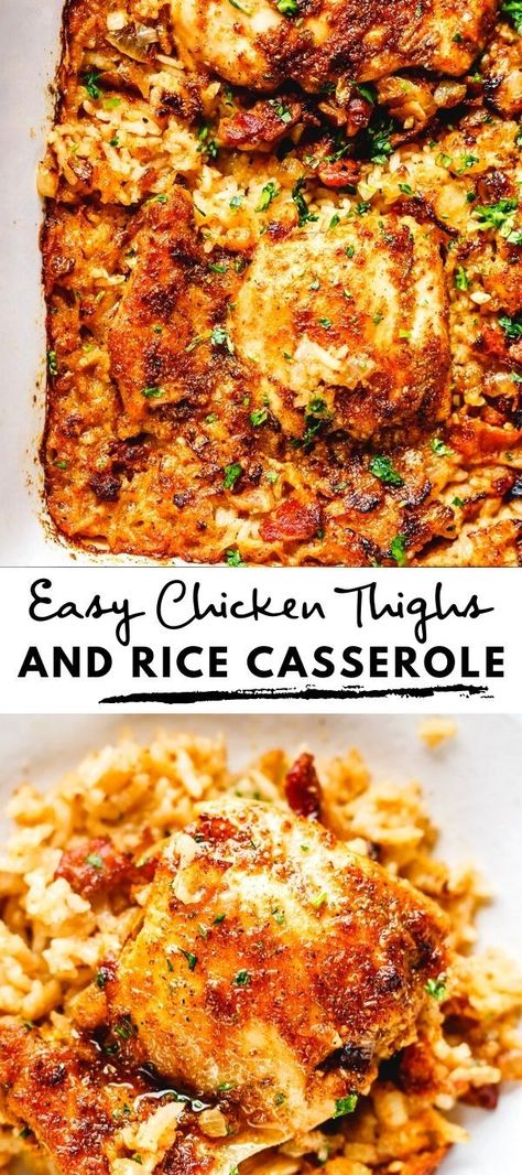 Chicken Thighs And Rice Casserole, Chicken Thigh Air Fryer, Chicken Legs In Air Fryer, Chicken Thigh And Rice Recipe, Chicken Thighs Instant Pot, Chicken Thighs Crockpot, Chicken Thigh Casserole, Easy Chicken Thighs, Chicken Thighs And Rice