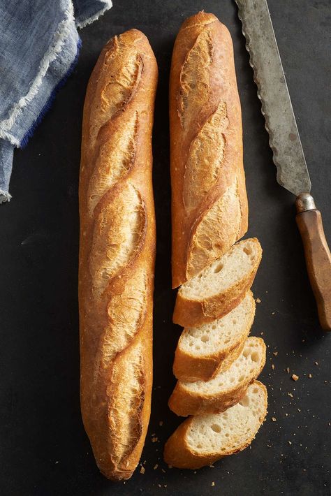 Classic Baguettes Bakealong | King Arthur Baking Sourdough Baguette, Baguette Recipe, June Challenge, Baguette Bread, King Arthur Baking, Local Bakery, Breads & Buns, French Baguette, Baking Stone