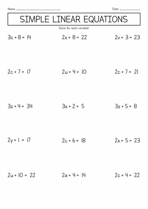 15 Pre-Algebra 7th Grade Math Worksheets / worksheeto.com Algebra Grade 6 Worksheets, Math Worksheets Algebra Free Printable, Simple Equations Worksheet Grade 7, Simple Algebra Worksheets, Grade Seven Math Worksheets, Algebra Worksheets For Grade 6, Algebra Grade 7, Grade 9 Math Worksheets, Grade 8 Math Worksheets