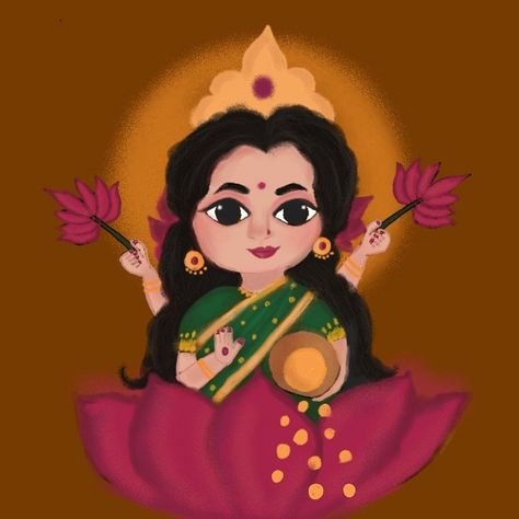 Dhanteras Creative Decoration, Maa Laxmi Rangoli Design, Cute Lakshmi Goddess Cartoon, Laxmi Devi Rangoli Designs, Goddess Lakshmi Rangoli Designs, Maa Laxmi Rangoli, Laxmi Maa Painting, Lakshmi Maa Rangoli, Easy Laxmi Rangoli