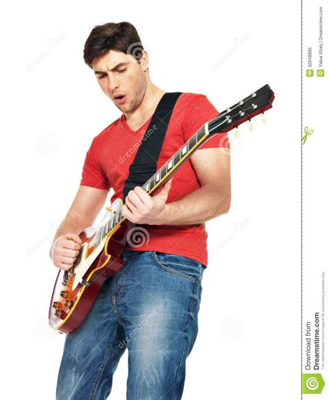 Playing Guitar Pose Reference, Guitar Pose Reference, Guitar 80s, Guitar Pose, Guitar Poses, Guitar Ibanez, 7 String Guitar, Electric Guitar Art, Drawing Poses Male