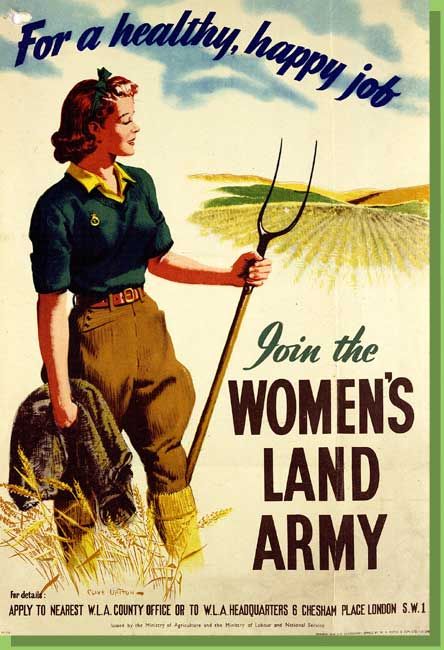 Happy Job, Women's Land Army, Army Recruitment, Ww2 Posters, Wwii Posters, Army Poster, Recruitment Poster, Land Girls, Propaganda Posters