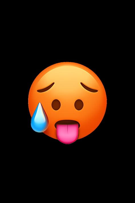 The emoji 🥵 Hot Face depicts a face with a red, flushed complexion and beads of sweat dripping down from the forehead. The eyes are closed and the mouth is open, as if the person is feeling extremely hot and uncomfortable. The eyebrows are furrowed, indicating discomfort or pain. Overall, the emoji conveys a sense of intense heat and discomfort. Hot Emoji Png, Hot Emoji Face, Hot Emoji Combinations, Hot Emoji, Hot Stickers, Phone Emoji, Apple Emojis, Emojis Iphone, Emotion Faces