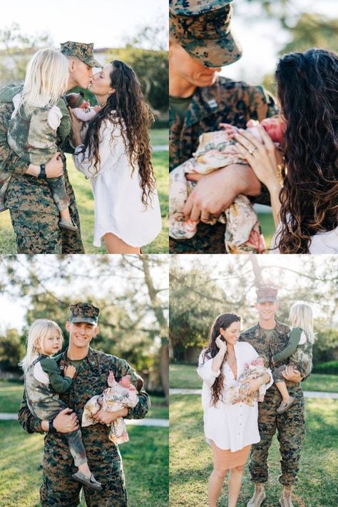 Army Baby Pictures, Military Family Photoshoot, Military Homecoming Pictures, Military Family Quotes, Military Family Pictures, Military Family Photography, Military Family Photos, Army Couple Photography, Homecoming Photoshoot