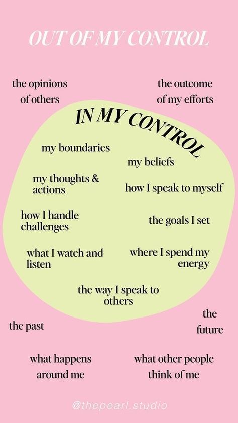 Things I Can Control, In My Control, I Can Control, Practicing Self Love, Self Care Bullet Journal, Happier Life, Emotional Skills, Simple Graphic, Positive Self Affirmations