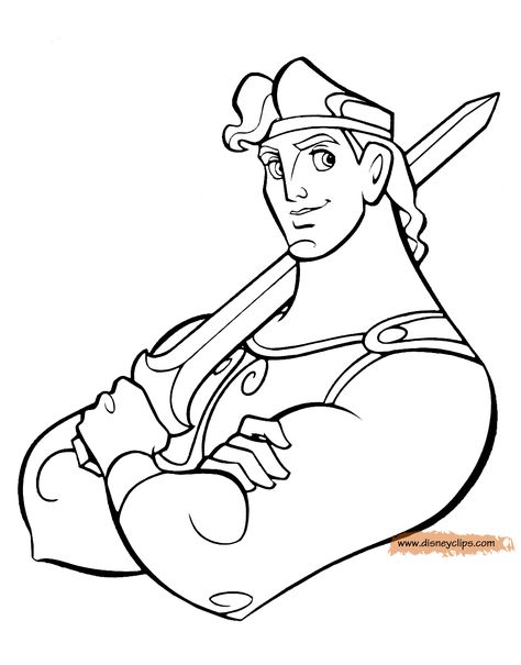 Hercules Drawing, Hercules Coloring Pages, Hercules Party, Free Disney Coloring Pages, Nursery Drawings, Hercules Disney, Scooby Snacks, Disney Princess Coloring Pages, Disney Hercules