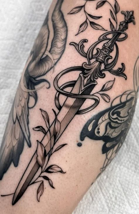 Fantasy Dagger Tattoo, Traditional Dagger Tattoo, Dagger Tattoos, Traditional Dagger, Fantasy Dagger, Complicated Love, Dagger Tattoo, Friendship Love, Unique Tattoos