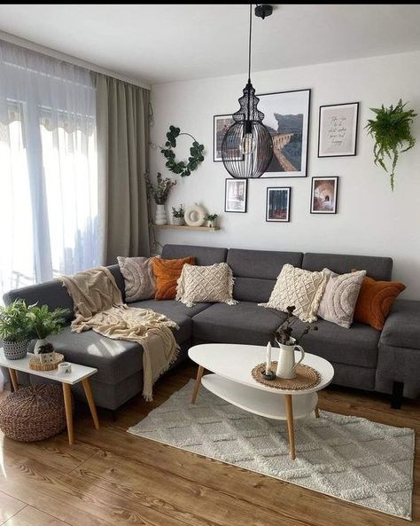 Grey Couch Cozy Living Room, Cozy Living Room With Grey Couch, Cozy Living Room Grey Couch, Living Room Inspo Grey Couch, Grey Sofa Cushion Ideas, Design Home Kitchen, Fall Nails 2023, Oversized Sofa, Grey Sofa Living Room