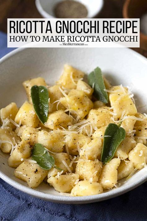 Ricotta gnocchi is an easier and lighter version of classic potato gnocchi. Make these fluffy Italian dumplings for a night in, perhaps as a fun date night activity or to freeze for later use. Italian Dumplings, Pasta Recipes For Lunch, Gnocchi Recipes Homemade, Simple Tomato Sauce, Gnocchi Dishes, Best Pasta Dishes, Ricotta Gnocchi, Gnocchi Recipe, Easy Tomato Sauce