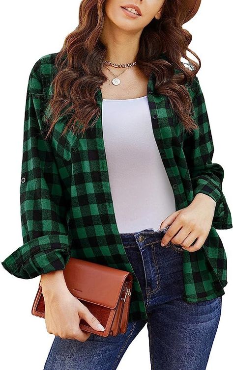 Green Flannel Outfit Aesthetic, Flannel Shirts Women Outfits, Flannel Outfits Casual, Plaid Shirts Women Outfit, Flannel Shirt Outfit Casual, Womens Flannel Shirt Outfits, Fall Flannel Outfits Casual, Womens Plaid Shirt Outfit, How To Style Flannel Shirt