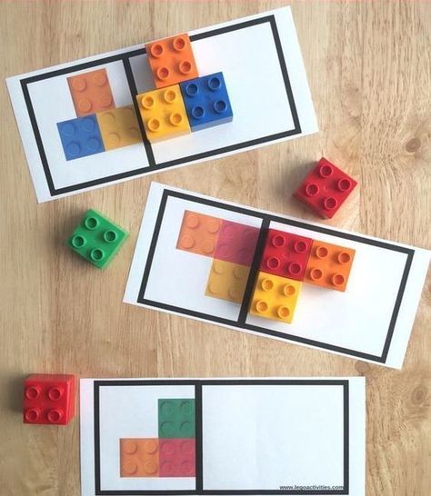 Symmetry Activities, Lego Math, Free Lego, Lego Activities, Montessori Math, Lego Blocks, Montessori Materials, Toddler Learning Activities, Preschool Math