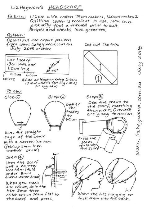 Kerchief Pattern Sewing, Headcovering Sewing Pattern, Headwrap Pattern, Headcovering Pattern Free, Headscarf Pattern, Headcovering Pattern, Tichel Pattern, Kerchief Pattern, Scarf Sewing Pattern