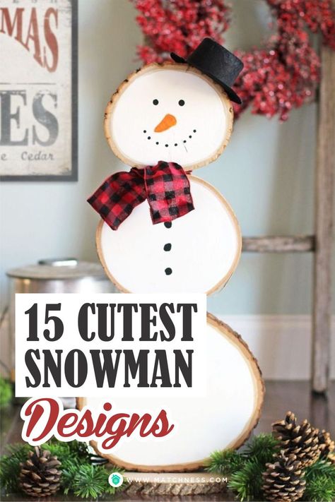 Making DIY Crafts to complement your home decor is an interesting idea. Try to make a snowman using a wooden slice so it will look unique. Painting it white and adding accessories like hats and scarves will make your snowman look perfect. #snowmandesign #ornament #christmas Snowman Hat Diy, Diy Wood Snowman, Wood Slice Crafts Diy, Wooden Snowman Crafts, Pumpkin Snowmen, Diy Snowman Decorations, Diy Snowman Ornaments, Snowman Crafts Diy, Christmas Diy Wood