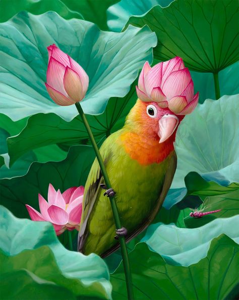 Flora & Fauna: Paintings by Jon Ching | Daily design inspiration for creatives | Inspiration Grid Jon Ching, Bizarre Animals, Hawaiian Artists, Fauna Illustration, Painting On Clothes, Fabric Painting On Clothes, Wildlife Artwork, Flora Y Fauna, Fun Halloween Decor