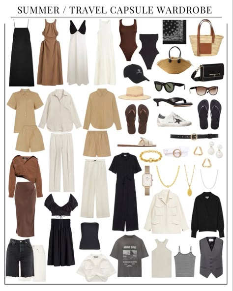 Traveler Capsule Wardrobe, Spring Must Have Clothes, Summer Outfits Must Haves, Summer 23 Capsule Wardrobe, Mexico Wardrobe Capsule, European Vacation Capsule Wardrobe, Europe Summer Capsule Wardrobe 2023, Italy Summer Wardrobe, France Capsule Wardrobe Summer