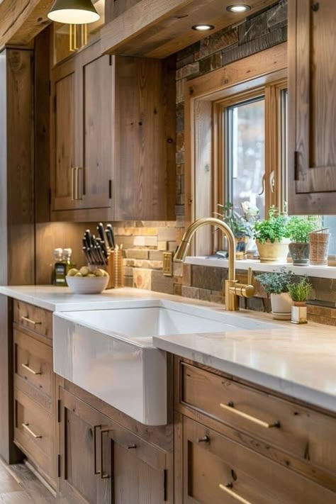 Warm Wood Kitchen, Alder Kitchen Cabinets, Natural Wood Kitchen Cabinets, Hickory Kitchen Cabinets, Wooden Kitchen Cabinets, Natural Wood Kitchen, Brown Kitchen Cabinets, Oak Kitchen Cabinets, Brown Kitchen