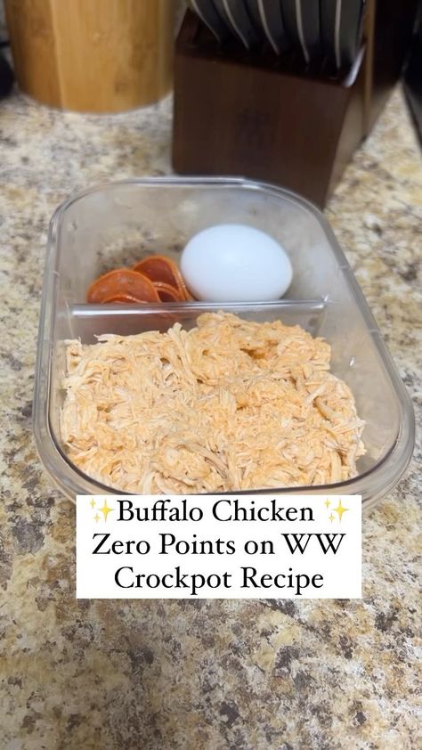 Meredith ✨ | ✨Zero Point Buffalo Chicken✨ This recipe has been a staple for me on my weight-loss journey with WW! It’s delicious, creamy, spicy, and so... | Instagram Low Point Lunches For Work, Easy Ww Crockpot Meals, Weight Watchers Crock Pot Meals, Zero Point Meals Ww Recipes, Zero Point Weight Watchers Recipes Lunch, Ww Meal Prep Lunches, Ww Crock Pot Recipes, Ww Crockpot Chicken Recipes, Ww Smart Points Recipes