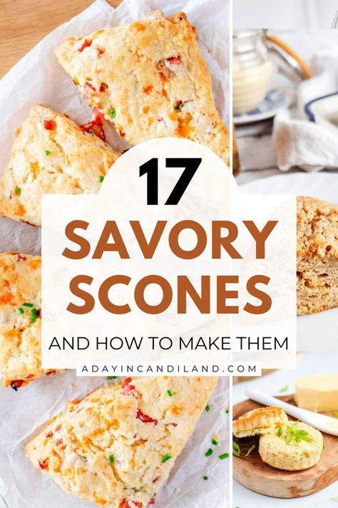 17 Savory Scones and How to Make Them Dessert Scones Recipe, Blue Cheese Scones, Scone Flavor Combinations, Bacon Cheddar Scones Recipes, Savory Scone Ideas, Herb Scones Recipe, Spring Scone Flavors, Home Made Scones, Mini Scones Recipe Easy