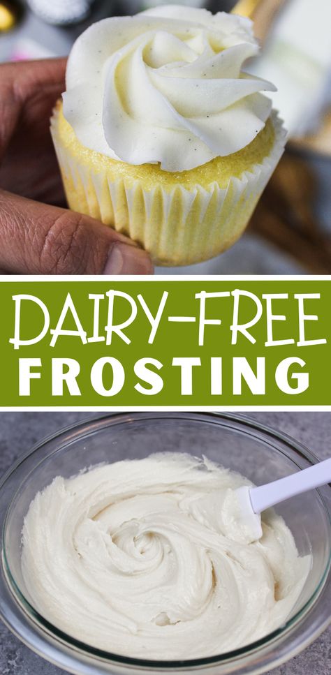 Vegan Frosting Recipe, Dairy Free Buttercream, Dairy Free Cake Recipe, Vegan Buttercream Frosting, Dairy Free Cupcakes, Dairy Free Frosting, Gluten Free Dairy Free Dessert, Dairy Free Cooking, Vegan Buttercream