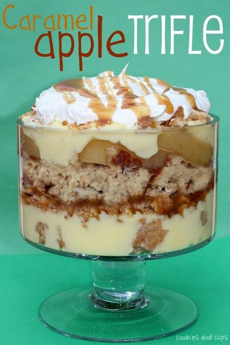 Caramel Apple Trifle, Trifle Bowl Recipes, Trifle Dessert Recipes, Christmas Appetizer, Apple Trifle, Trifle Desserts, Trifle Recipe, Oreo Dessert, Cheesecake Desserts