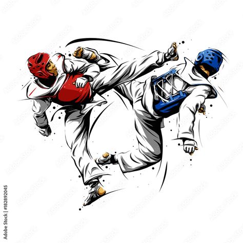 Taekwondo Tattoo, Tkd Taekwondo, World Taekwondo, Taekwondo Girl, Taekwondo Wallpaper, Gym Art, Tae Kwon Do, Martial Arts Techniques, Martial Art