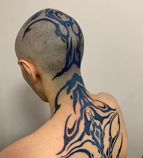 Scalp Tattoo, Cyberpunk Tattoo, Jagua Henna, Funky Tattoos, Head Tattoo, Full Body Tattoo, 3d Tattoos, Head Tattoos, Tattoo Design Drawings