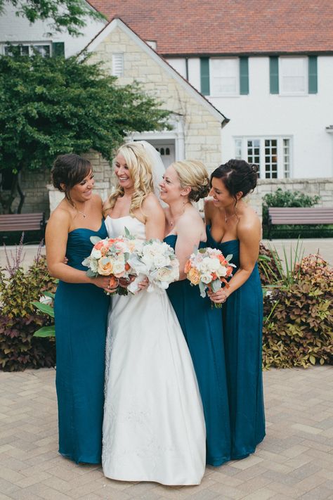 Ink Blue Wedding, Teal Gold Wedding, Wedding Color Schemes Blue, Wheaton Illinois, Teal Bridesmaid, Fall Wedding Color Schemes, Teal Bridesmaid Dresses, Wedding Color Pallet, Bm Dresses